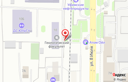 ЮУрГУ, Южно-Уральский государственный университет на улице 8 Июля на карте