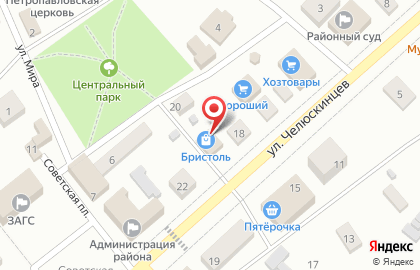 Магазин Бристоль на улице Челюскинцев на карте
