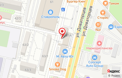 Парикмахерская на улице Доваторцев на карте