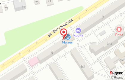 Студия красоты У Татьяны на улице Энтузиастов на карте