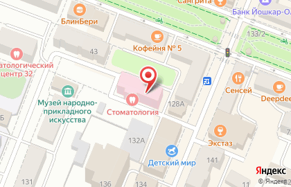Стоматологическая поликлиника г. Йошкар-Олы на Советской улице на карте