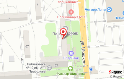 Служба заказа товаров аптечного ассортимента Аптека.ру на улице Шишкова, 65 на карте