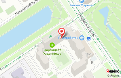 Перекресток в Марьино на карте