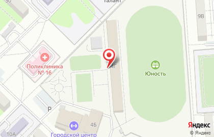 Стадион Юность в Индустриальном районе на карте