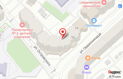 Частный детский сад Смурфики на улице Орджоникидзе на карте