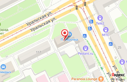Банкомат Западно-Уральский банк на Уральской улице, 115 на карте