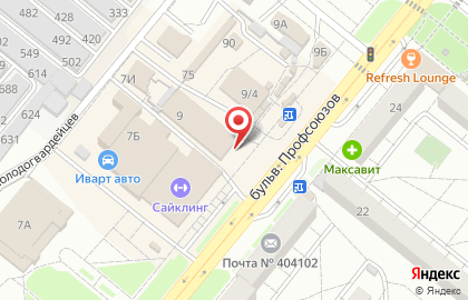 Супермаркет Магнит у дома в Волгограде на карте