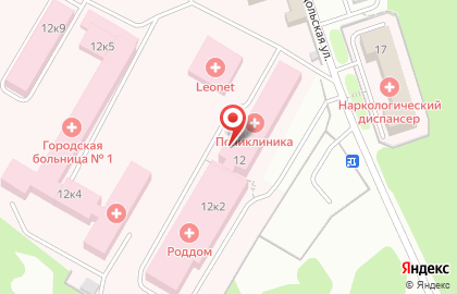 Прокопьевская городская больница на Подольской улице, 12 к 1 на карте