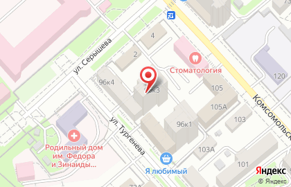 Компания по аренде спецтехники и установки шамбо Exko на улице Тургенева на карте