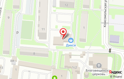 Супермаркет ДИКСИ на улице Луначарского на карте