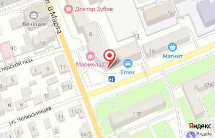 Мебельный магазин Евромебель на улице Челюскинцев на карте