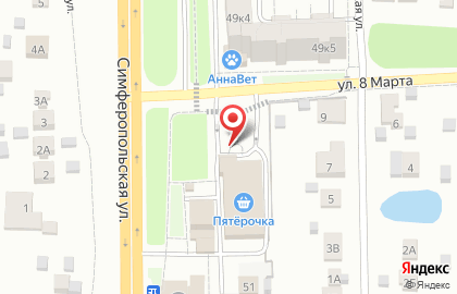 Супермаркет Пятёрочка на улице 8 Марта в Подольске на карте