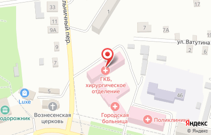 Октябрьская центральная городская больница на улице Ленина на карте