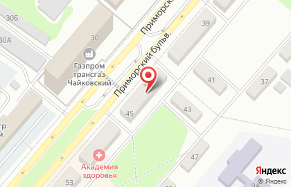 Телекоммуникационная компания ТТК на Приморском бульваре на карте