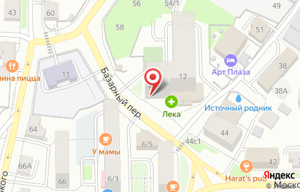 Магазин разливных напитков АЯН в Базарном переулке на карте