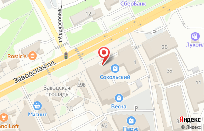 Универсам Пятёрочка на Заводской улице на карте