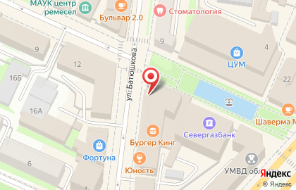 Банкомат Вологжанин на улице Батюшкова на карте