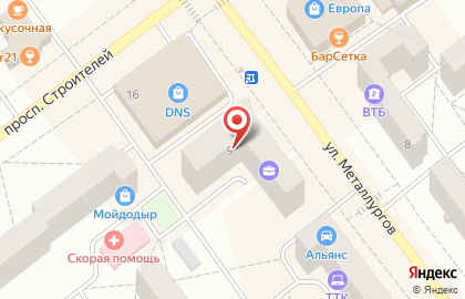 Интернет-провайдер Сибсети на улице Металлургов на карте