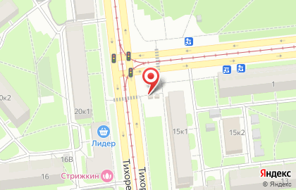 Киоск по продаже фруктов и овощей на Тихорецком проспекте на карте