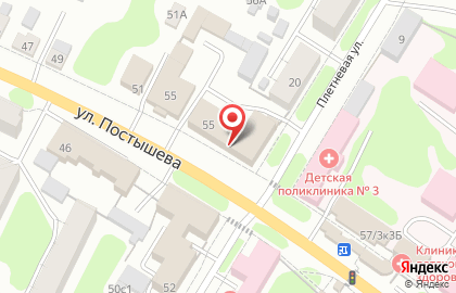 Банкомат на улице Постышева на карте