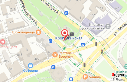Платный общественный туалет, район Хамовники на площади Пречистенских Ворот на карте