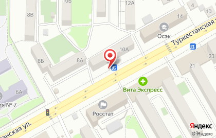 Сеть салонов цветов цветОК на Туркестанской улице на карте
