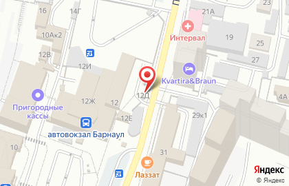 Автостоянка в Барнауле на карте