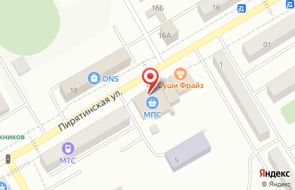 Салон продаж МТС на Пирятинской улице на карте