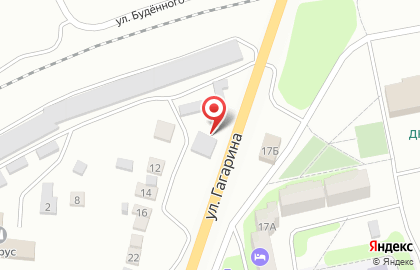 Шиномонтажная мастерская на ул. Гагарина, 16в на карте