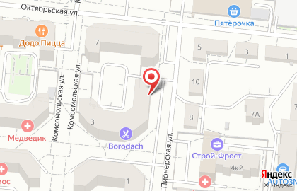 Барбершоп Borodach на Пионерской улице на карте