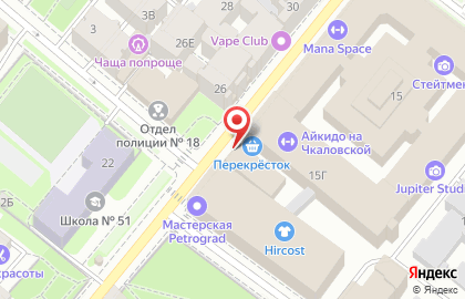 Школа танцев Extreme dance academy на Чкаловском проспекте на карте