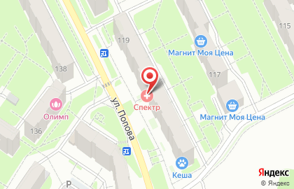 Магазин Колбасный дворик на улице Попова на карте
