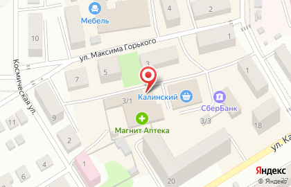 Киоск по продаже хлебобулочных изделий на улице М.Горького на карте