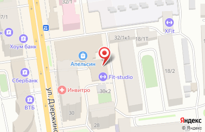 Фитнес-клуб Fit Studio на улице Дзержинского на карте