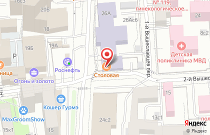 Столовая в Москве на карте