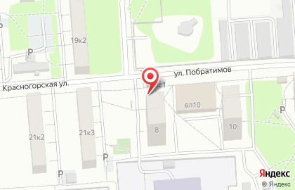 Киоск по продаже фруктов и овощей, г. Люберцы на улице Побратимов на карте
