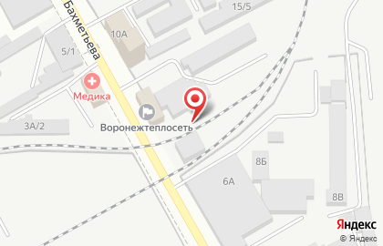 Воронежтеплосеть, МКП на улице Бахметьева на карте