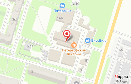 Супермаркет Магнит в Петродворцовом районе на карте