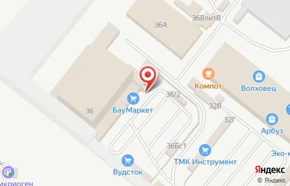 Магазин строительных материалов БауМаркет в Автозаводском районе на карте