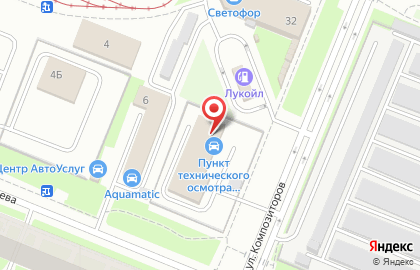 Автостекло78 на улице Композиторов на карте