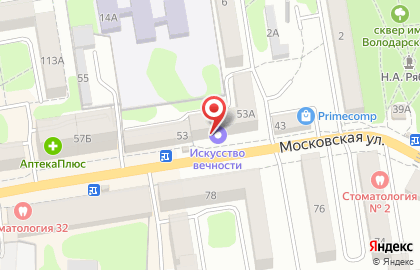 Мастерская по изготовлению памятников Данила-Мастер на Московской улице на карте