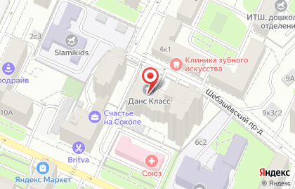 Школа танцев Данс Класс на улице Усиевича на карте