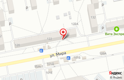 Супермаркет Пятёрочка на улице Мира, 122 на карте