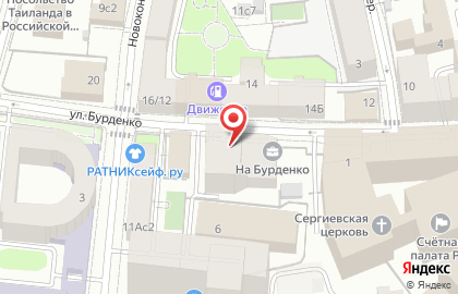 Мебельный салон Галерея на улице Бурденко на карте