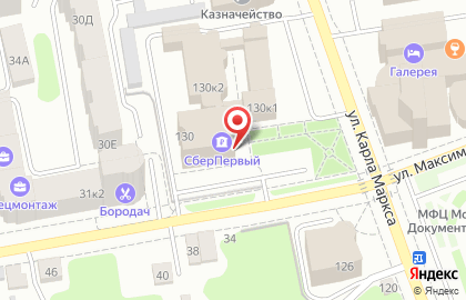 Центрально-Черноземный банк Сбербанка России на улице Карла Маркса, 130 на карте