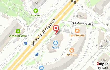 Универсальный магазин на проспекте Металлургов на карте