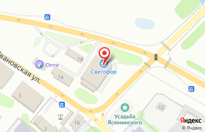 Супермаркет Светофор на Ивановской улице на карте