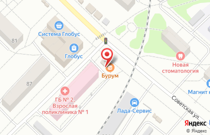 Магазин хлебобулочных изделий на Советской улице на карте