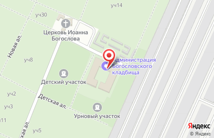 Богословское кладбище в Санкт-Петербурге на карте