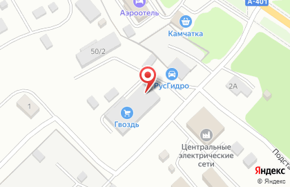 Супермаркет строительно-отделочных материалов Гвоздь в Петропавловске-Камчатском на карте